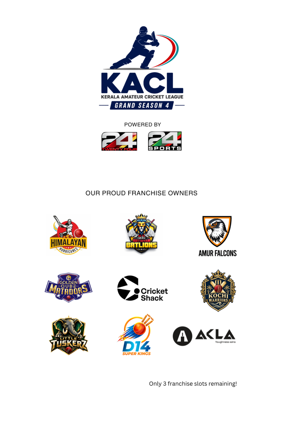 Franchise logos shown in the KACL Season 4 brochure
